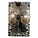 Mirror in gold murano glass .