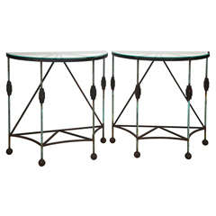 Pair of Iron/Verdigris Demilunes