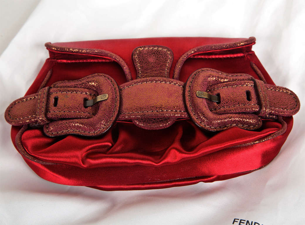 Fendi Red Satin Clutch or Handbag* presented by funkyfinders 4