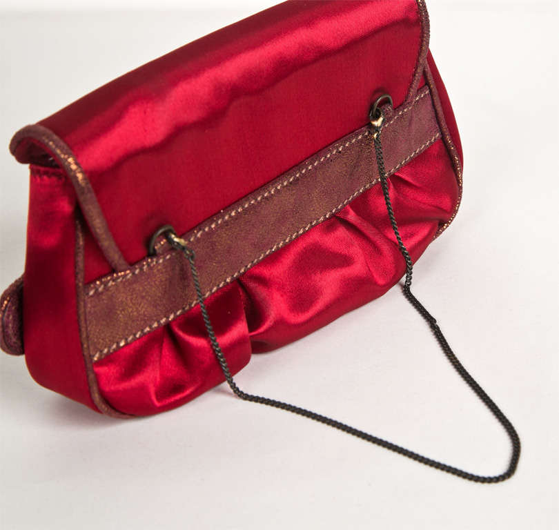 Women's Fendi Red Satin Clutch or Handbag* presented by funkyfinders
