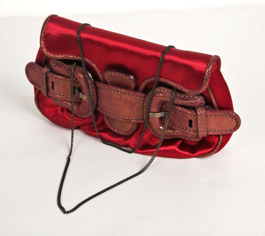 Fendi Red Satin Clutch or Handbag* presented by funkyfinders 1