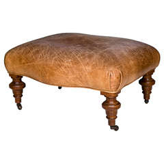 Tufted Leather Ottoman