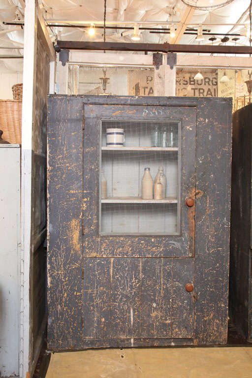American Large Blue Pie Safe For Sale