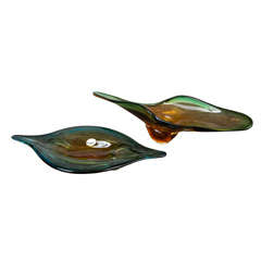 A Pair of Mid Century Venetian Glass Bowls