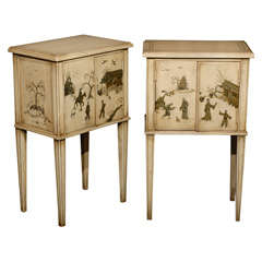 Pair of Painted Chinoiserie Cabinets