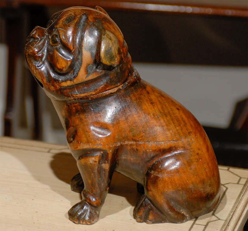 pug wood carving