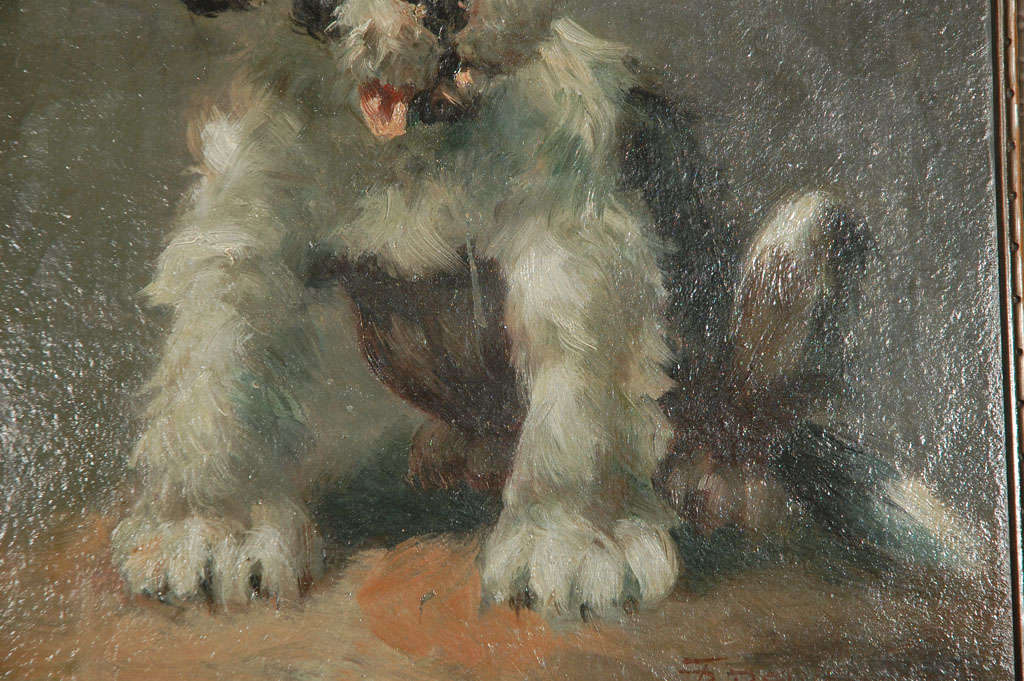 20th Century Original Puppy Oil By Thomas Dalton Beaumont For Sale