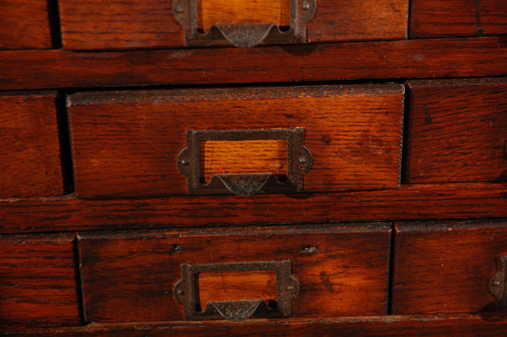 C. 1900 Solid Oak Store Display Cabinet 2