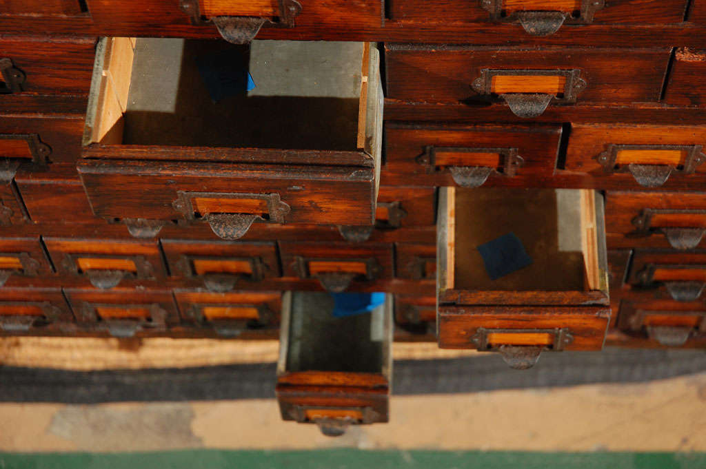 C. 1900 Solid Oak Store Display Cabinet 3