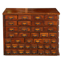 Antique C. 1900 Solid Oak Store Display Cabinet