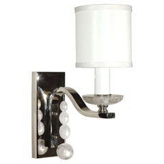 Glass Ball Sconce with Rock Crystal