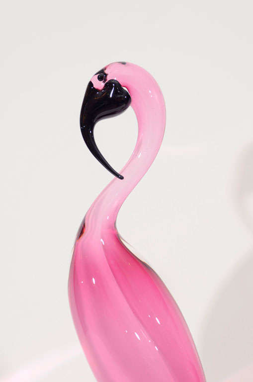 Italian Pair of Pink Flamingos by Seguso