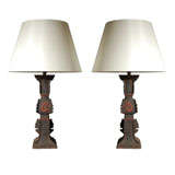 Pair of Chinese Temple Table Lamps