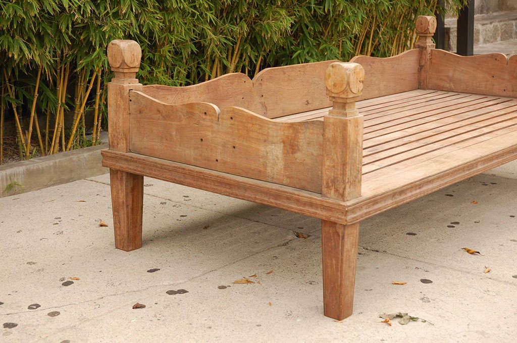 Vintage Indian Teak Day Bed 1