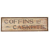 19th c. Trade Sign "Coffins & Caskets"