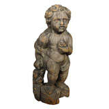 Antique Spanish Colonial Carved Putto