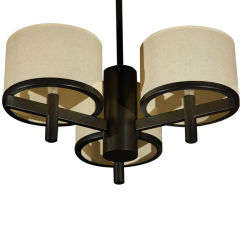 Paul Marra Three-Arm Silk Drum Chandelier/Pendant Paul Marra Three-Arm Silk Drum Chandelier/Pendant