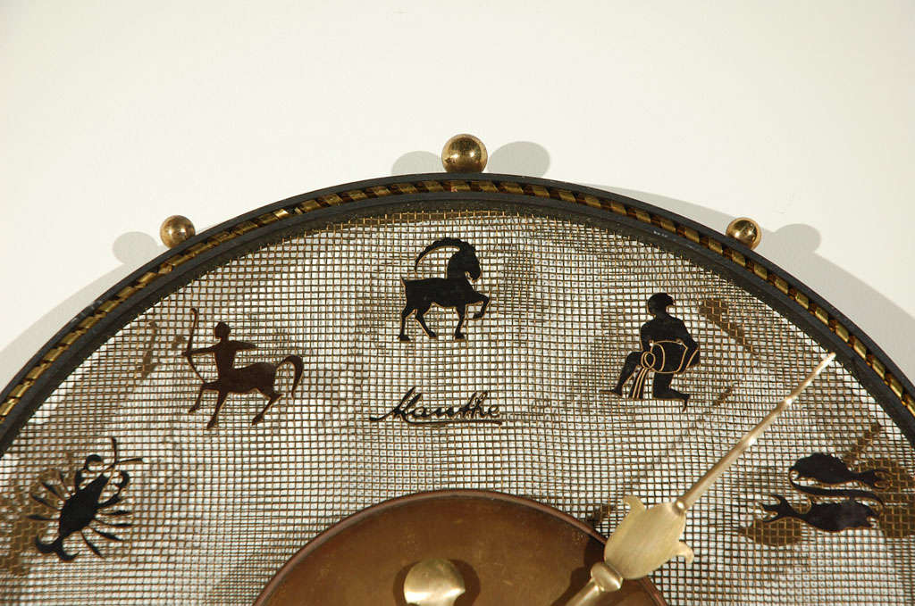 Mid-20th Century Mauthe Zodiac Wall Clock