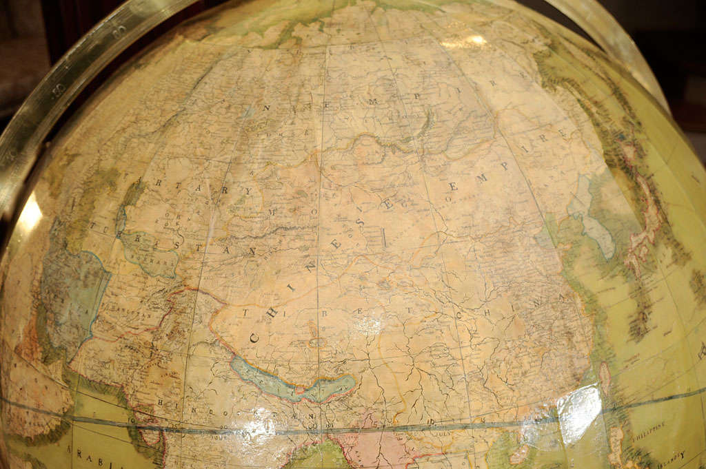 Wood An Important 33-inch Terrestrial Library Globe By Malby For Sale
