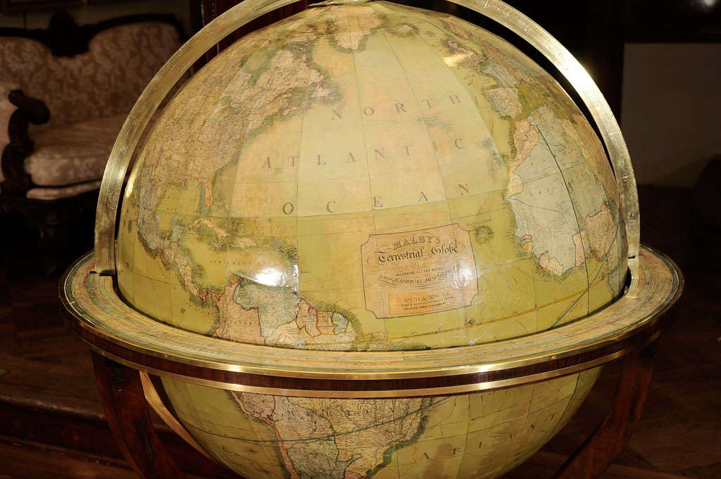 An Important 33-inch Terrestrial Library Globe By Malby For Sale 1