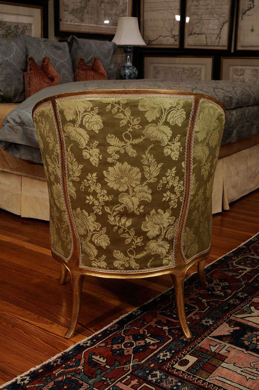A Pair Of Louis XV Silk Upholstered Giltwood Bergeres For Sale 5