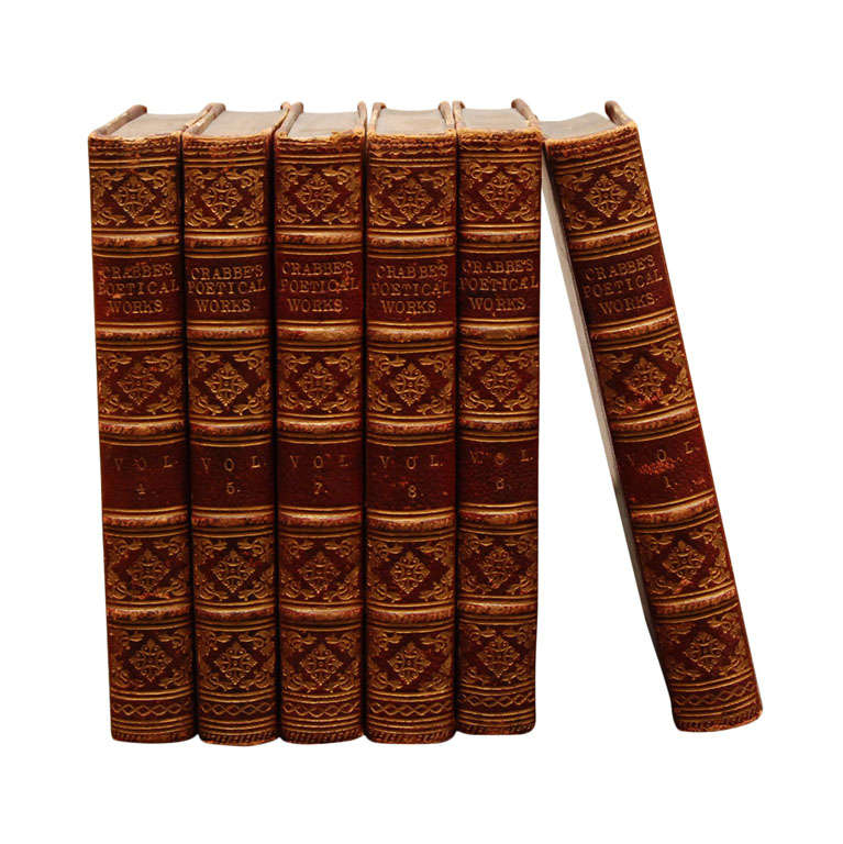 A 6 Volume Leather And Hard Back Books Of Rev. George Crabbe