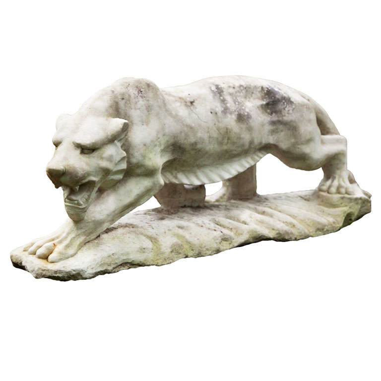 Exceptional Marble Tiger at 1stDibs