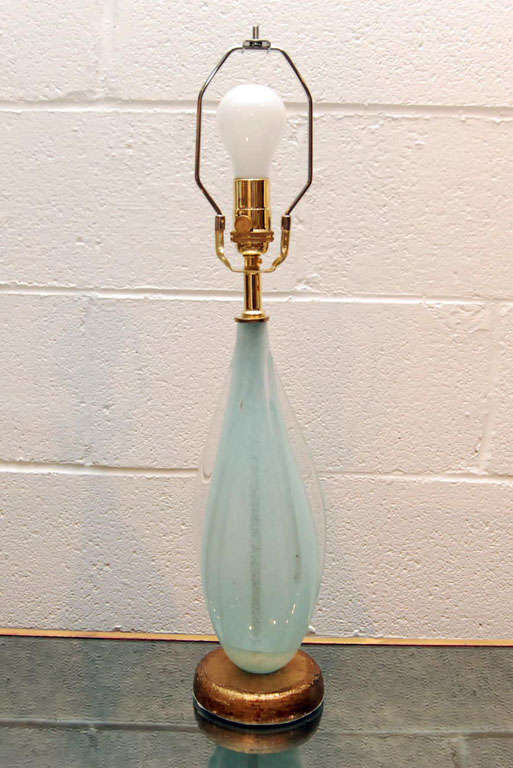 Mid-20th Century A Beautiful Pair of Murano Glass Lamps