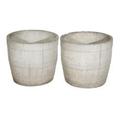 Vintage Round Concrete Barrels