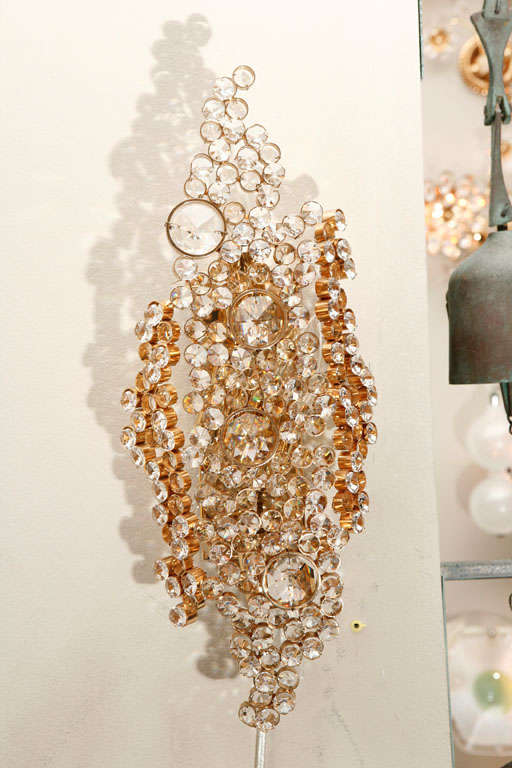 Stunning pair of large crystal sconces by Lobmeyr with large individual 