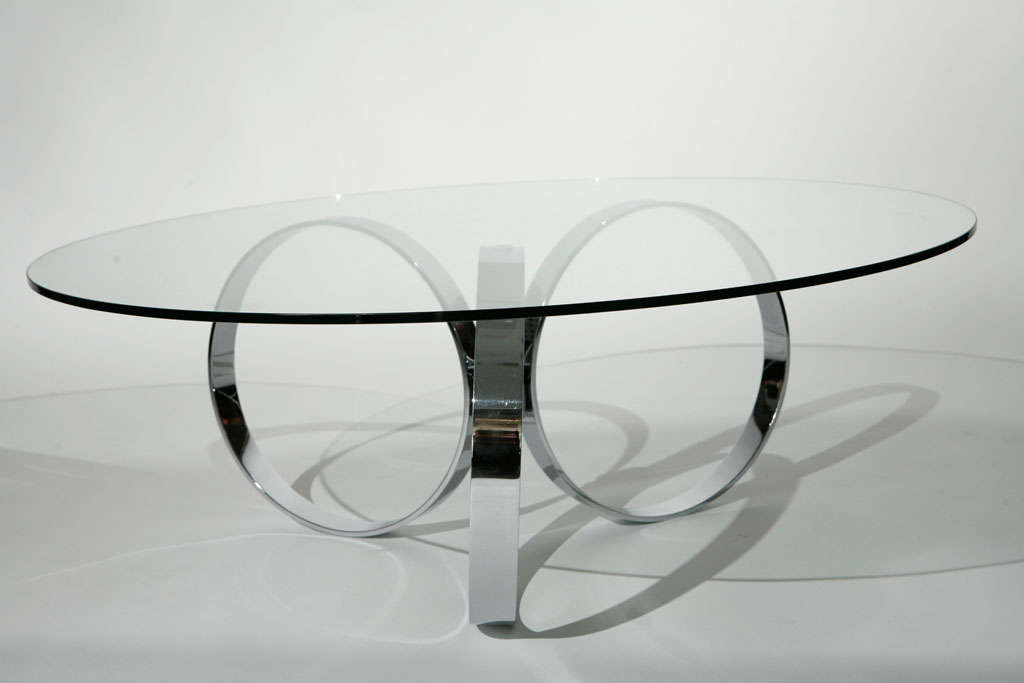 German Chrome Circle Coffee Table