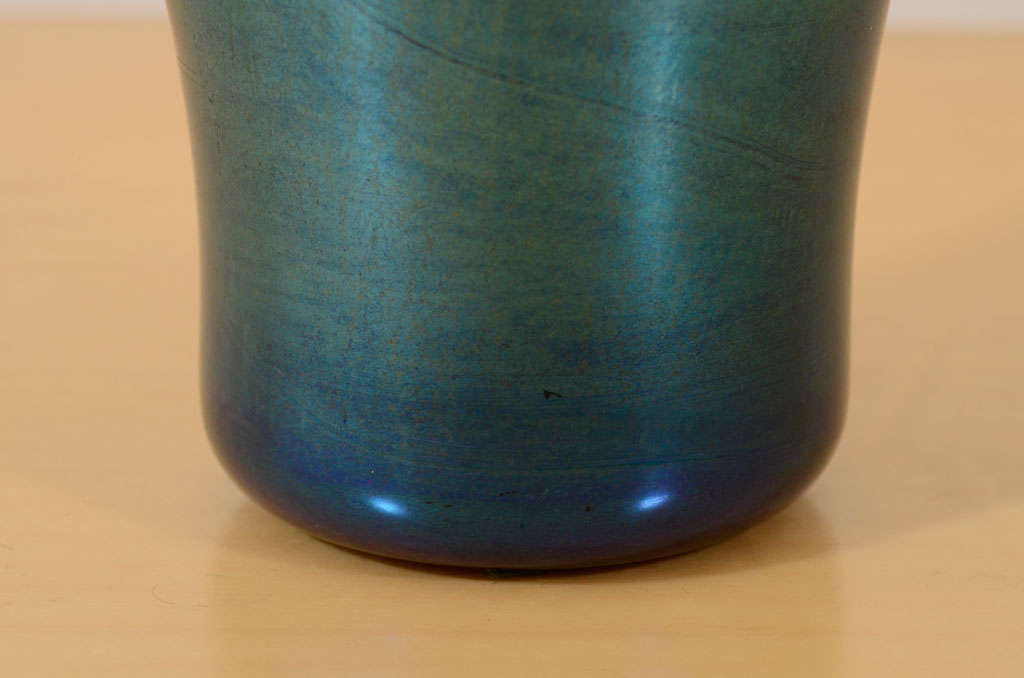 Tiffany Studios Decorated Blue Vase