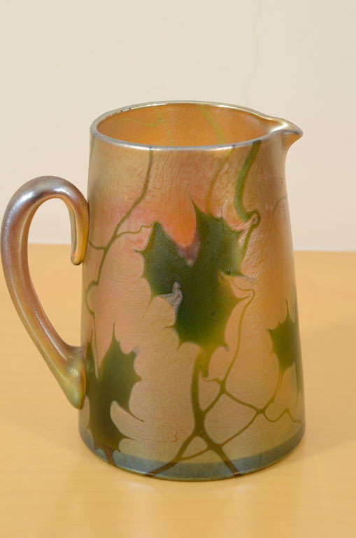 Tiffany Studios Glass Pitcher In Excellent Condition For Sale In New York, NY