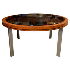 Round Low Glass-Top Table