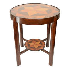 Round Marquetry Table Antique Round Marquetry Table