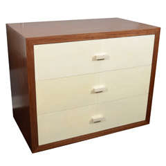 Custom Parchment End Table with Walnut Wood Frame 5