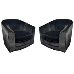Pair of 1970's Milo Baughman Style Tub Chairs