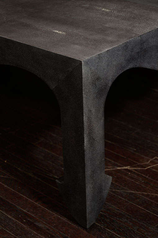 Custom Anthrocite Shagreen Cocktail Table In Excellent Condition In New York, NY