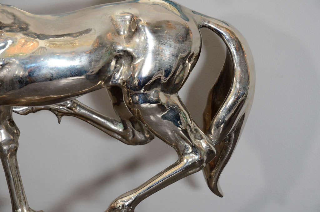 Polished Nickel Plated Horse Sculpture 1