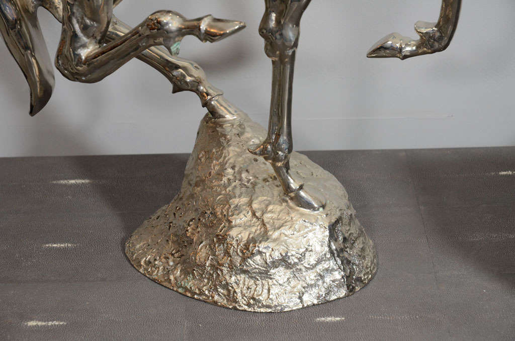 Polished Nickel Plated Horse Sculpture 3