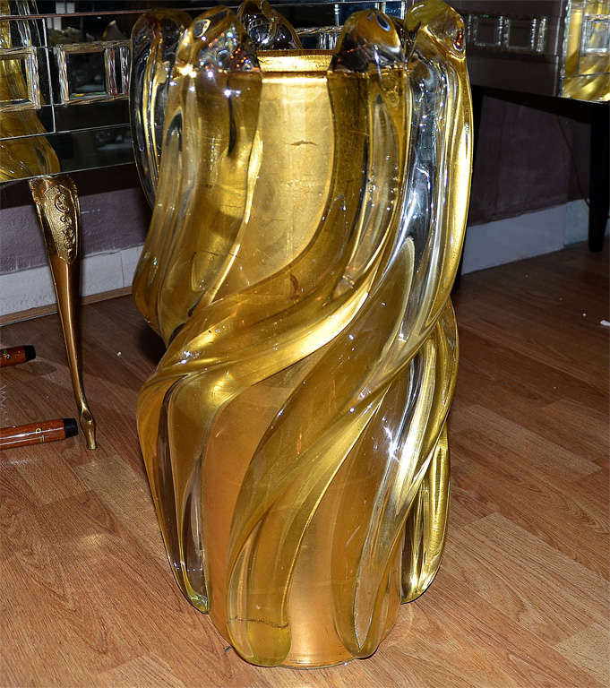 Italian Huge vase in Murano glass by A.Fabiani.
