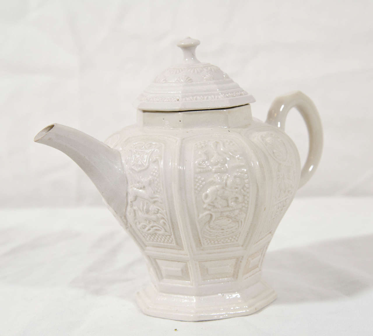 Early Staffordshire Pottery Saltglaze Tea Pot
