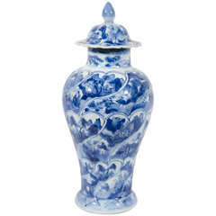Chinese Blue and White Covered Vase