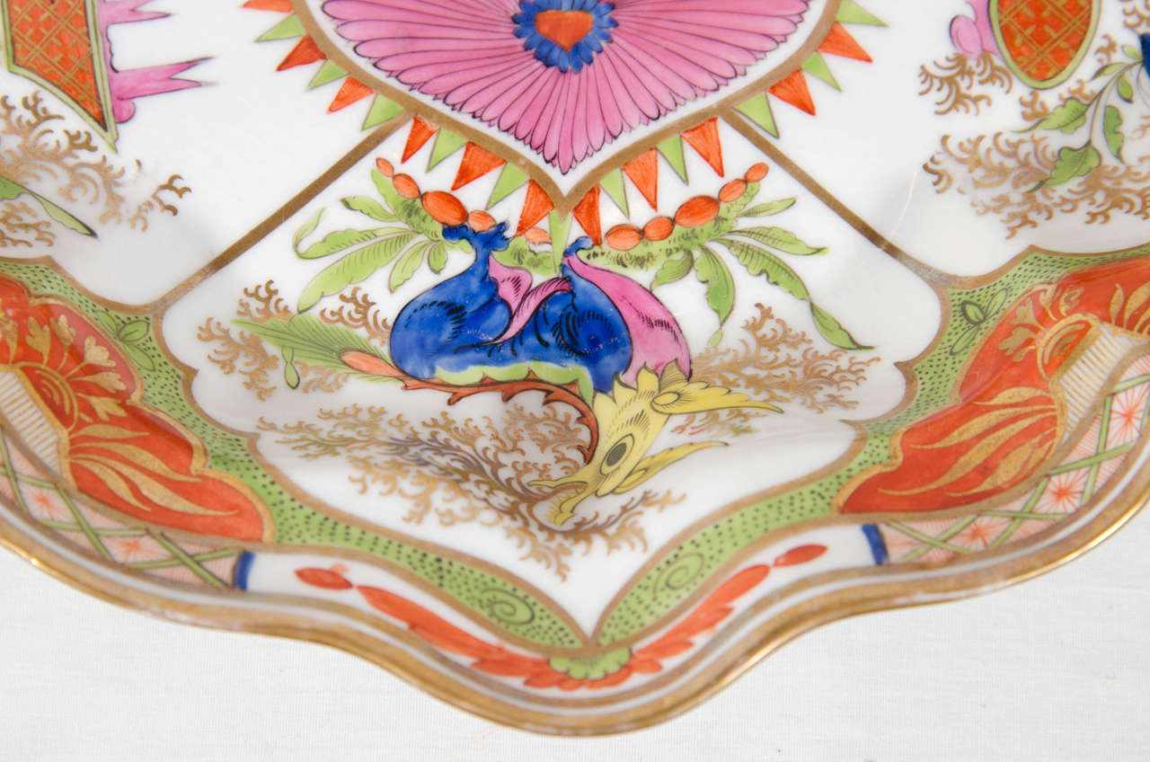 English Chamberlain's Worcester Bengal Tiger Heart Shaped Dish