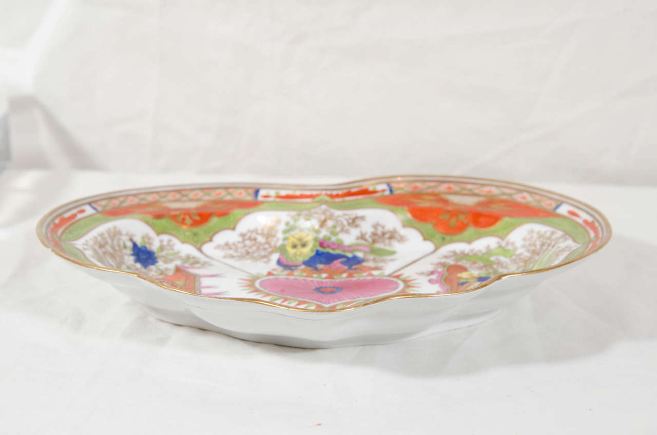 Porcelain Chamberlain's Worcester Bengal Tiger Heart Shaped Dish