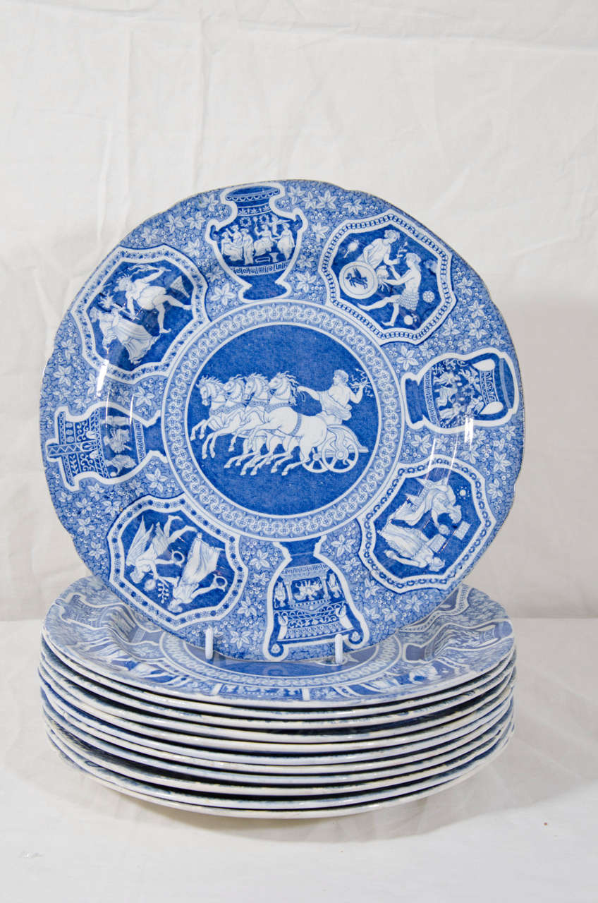 antique blue plates