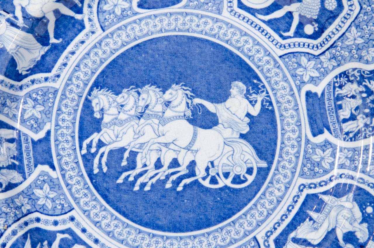 A set of 12 blue and white dishes in the Spode 