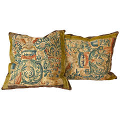 Pair of Flemish Tapestry Cushions