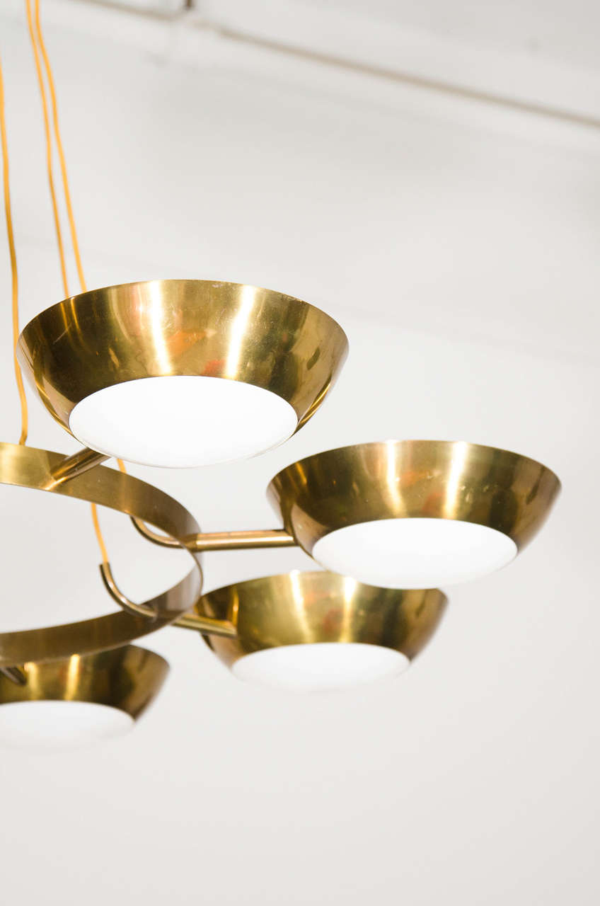 Mid-20th Century  Chandelier in the Style of Gino Sarfatti for Arteluce For Sale