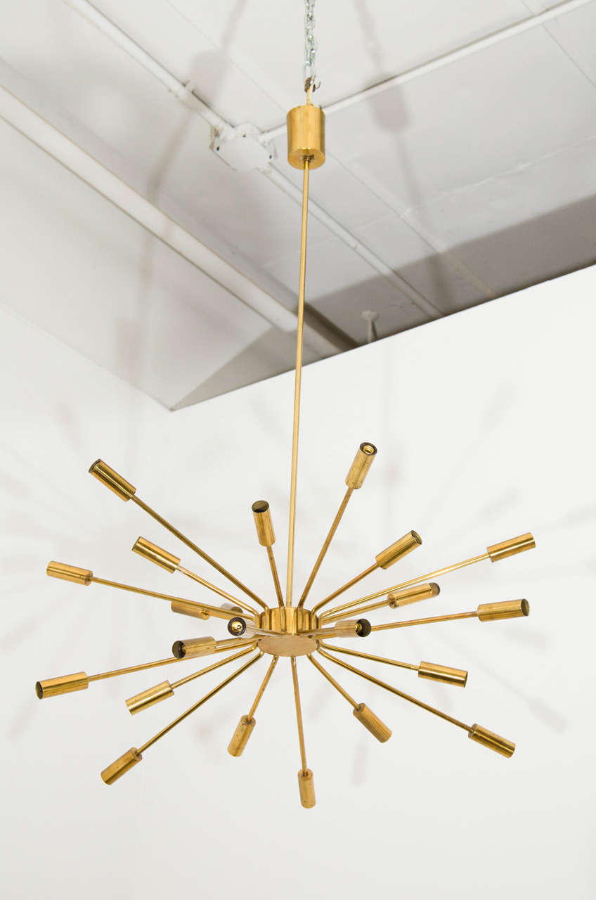 Arteluce's system of numbering starts from #2000. Model #2003 from 1940 has several variants. This was one of the first chandeliers designed for Arteluce.